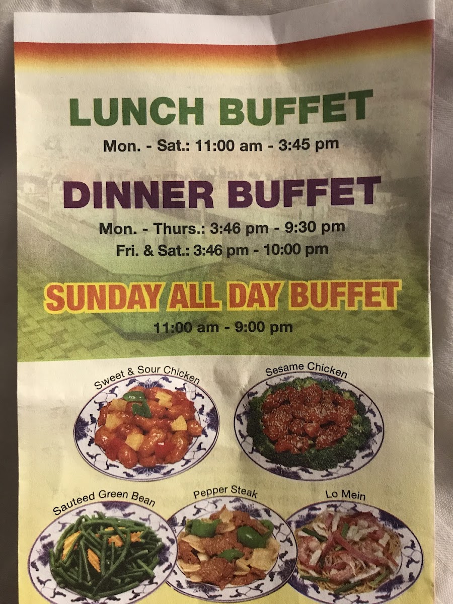Grand Buffet Restaurant Menu - Image 1